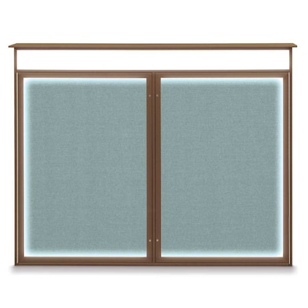 United Visual Products Double Door Enclosed Indoor Letterboard UV1126-BRONZE-GREYVL